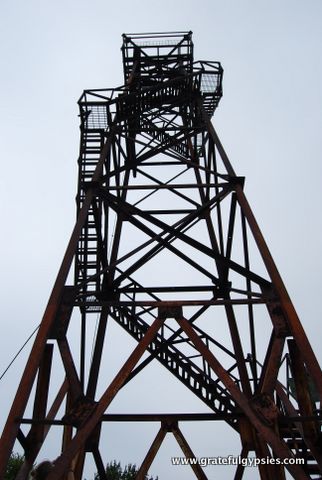 The creepy tower at the peak in the park.