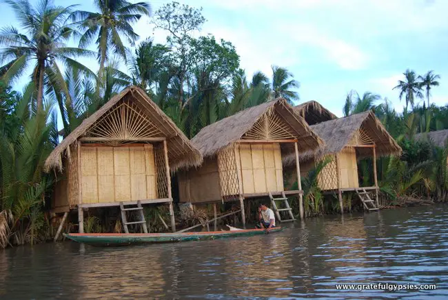 Little bungalows on the river.