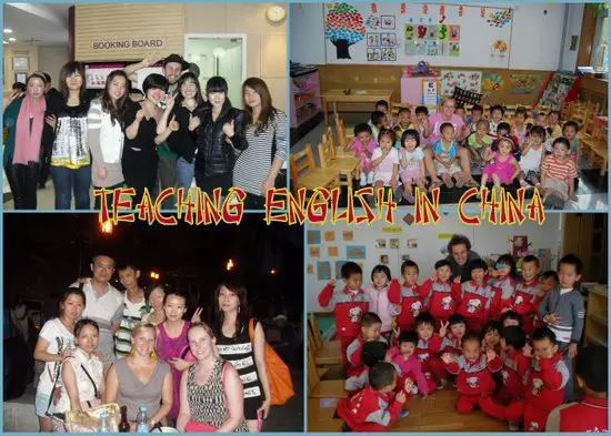 photos of rachel and sasha teaching English in China