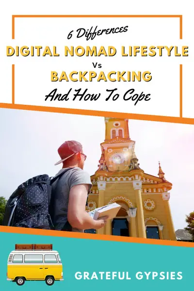 digital nomad lifestyle vs. backpacking pin 1
