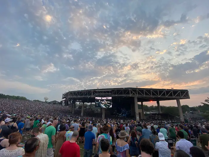 Sunset over deer creek while Phish gets the grooves going.